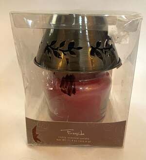 Capri Fireside Richly Scented 11.4 oz Candle with Decorative Metal Shade